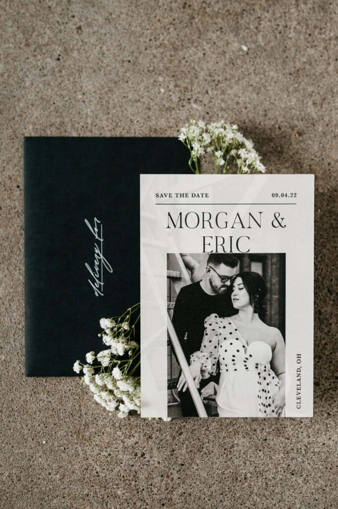 Black and white wedding invitations for high-end luxury minimal wedding | J. Lynne Photography